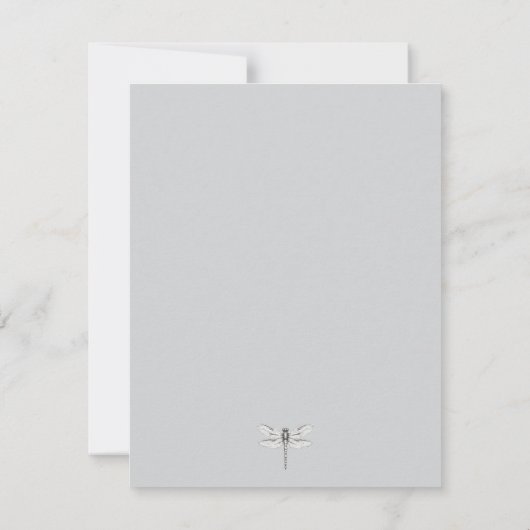 Donker Paarse Dragonfly Wedding RSVP Kaartje (Achterkant)