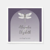Donker Paarse Dragonfly Wedding Servet (Voorkant)