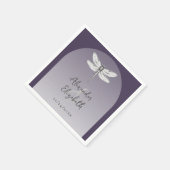 Donker Paarse Dragonfly Wedding Servet (Hoek)