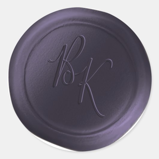Donker Paarse Dubbele Monogram Wax Seal Stickers (Voorkant)