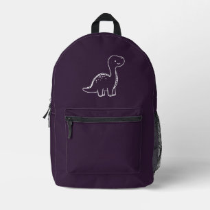 Donker Paarse effen kleur Bedrukte Rugzak