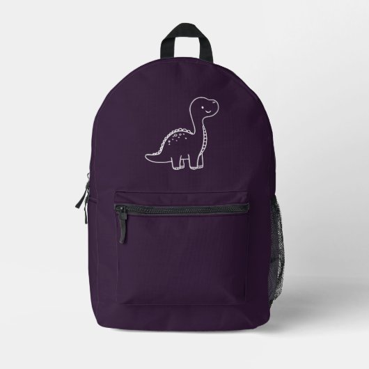 Donker Paarse effen kleur Bedrukte Rugzak (Voorkant)