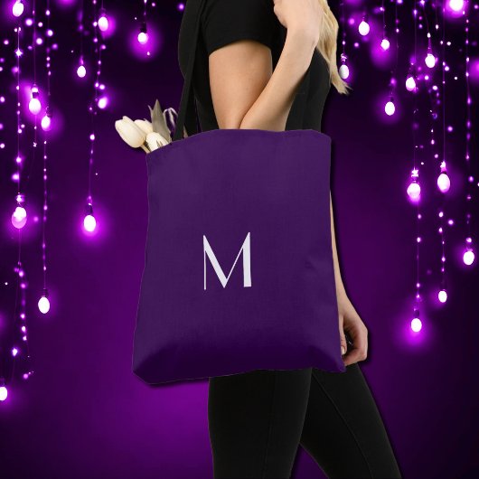 Donker paarse effen kleur - Monogram toevoegen Tote Bag