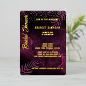 Donker paarse elegante classy folie uitnodiging (Staand Voorkant)