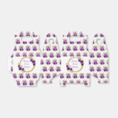 Donker Paarse en Gouden Elegante Bloemen Sweet Six Bedankdoosjes (Uitgevouwen)