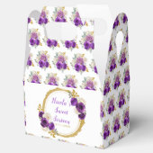 Donker Paarse en Gouden Elegante Bloemen Sweet Six Bedankdoosjes (Geopend)