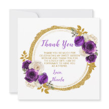 Donker Paarse en Gouden Elegante Bloemen Sweet Six