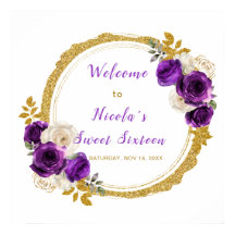 Donker Paarse en Gouden Elegante Bloemen Sweet Six