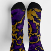 Donker Paarse en gouden marmeren textuur ontwerp Sokken (Top)