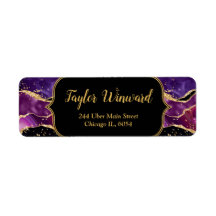 Donker Paarse en gouden pailletten Agaat