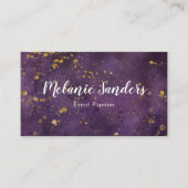 Donker paarse en gouden visitekaartje | creatief (Voorkant)