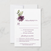 Donker Paarse en Rode Bloemen Ingelijste Menu Keuz (Achterkant)