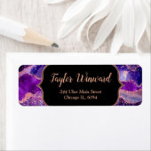 Donker Paarse en Roze Sequins Agaat Etiket (Insitu)