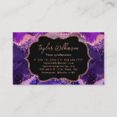 Donker Paarse en Roze Sequins Agaat Visitekaartje (Achterkant)