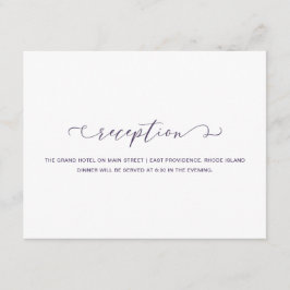 Donker Paarse en witte Receptie Bruiloft Informatiekaartje