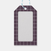 Donker paarse esthetische achtergrond rasterpatroo cadeaulabel (Achterkant)