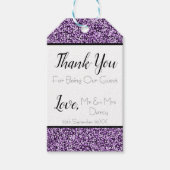 Donker Paarse Faux Glitter Favor Cadeau Labels Cadeaulabel (Voorkant)