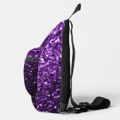 Donker paarse faux glitter schittert sling bag (Rechts)