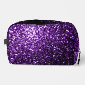 Donker paarse faux glitter schittert toilettasje (Voorkant)
