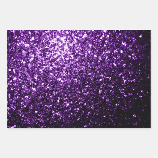 Donker paarse faux glitter sprankelt bling inpakpapier vel (Voorkant)