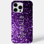 Donker paarse faux glitters sprankelt Jouw tekst Case-Mate iPhone Case (Achterkant)