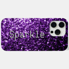 Donker paarse faux glitters sprankelt Jouw tekst iPhone 15 Pro Max Hoesje