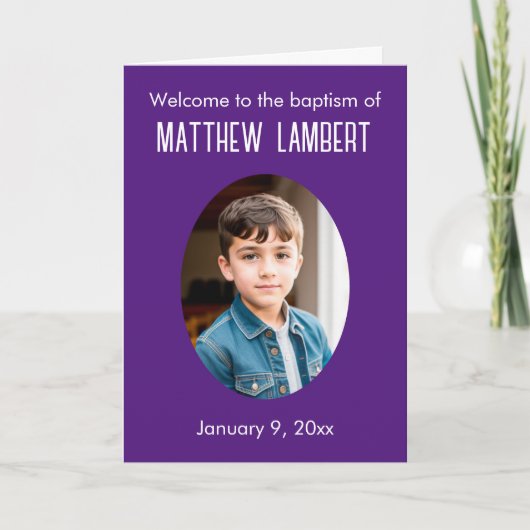 Donker Paarse foto voorkant polka-dot gevouwen doo Programma (Voorkant)