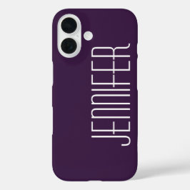 Donker Paarse, gepersonaliseerde Jumbo Custom Name iPhone 16 Hoesje
