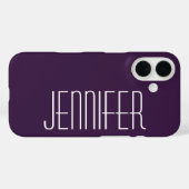 Donker Paarse, gepersonaliseerde Jumbo Custom Name Case-Mate iPhone Case (Achterkant (horizontaal))