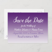 Donker Paarse gepersonaliseerde Save the Date Brie Briefkaart (Voorkant / Achterkant)