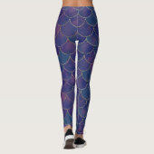 Donker Paarse gepersonaliseerde zeemeermin Leggings (Achterkant)