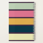 Donker Paarse Gestreepte Monogrammed Volledige Naa Notitieboek (Achterkant)