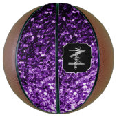 Donker paarse glitter sparkle bling Monogram naam Basketbal (Verticaal)