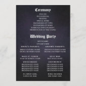 Donker Paarse Gotische Bloemen Boeket & Raven Wedd Programmakaart (Achterkant)