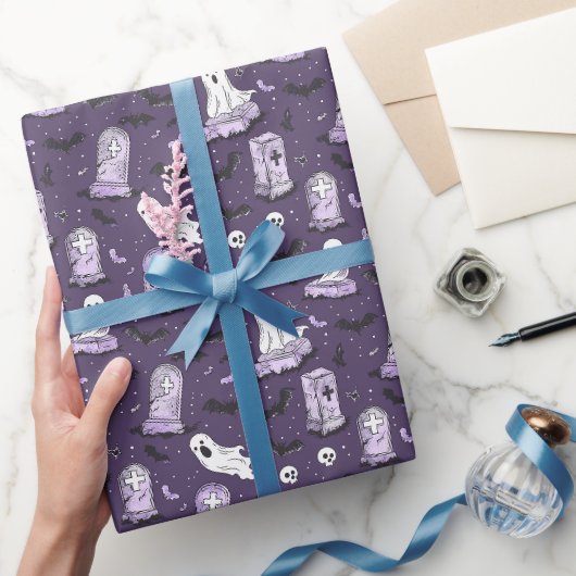 Donker Paarse Gotische Charme Cadeaupapier (Geschenken)