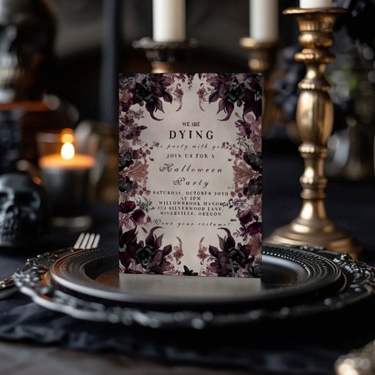 Donker Paarse Gotische Halloween Kaart