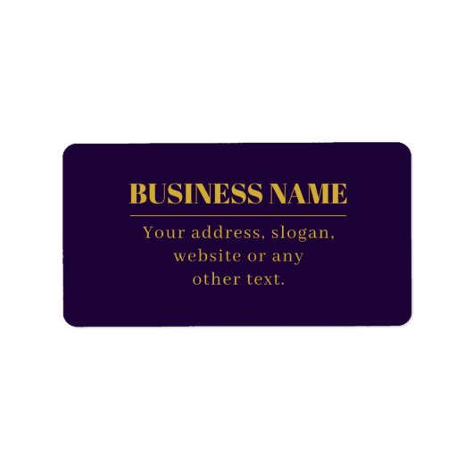 Donker Paarse & Gouden Bedrijfsnaam of Groet Etiket (Voorkant)