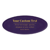 Donker Paarse & Gouden Bedrijfsnaam of Groet Naambadge (Voorkant)