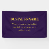 Donker Paarse & Gouden Bedrijfsnaam of Groet Spandoek (Horizontaal)