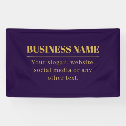 Donker Paarse & Gouden Bedrijfsnaam of Groet Spandoek (Horizontaal)