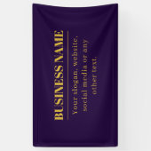Donker Paarse & Gouden Bedrijfsnaam of Groet Spandoek (Verticaal)