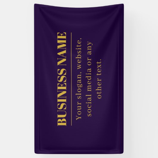 Donker Paarse & Gouden Bedrijfsnaam of Groet Spandoek (Verticaal)