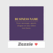 Donker Paarse & Gouden Bedrijfsnaam of Groet Sticker (Vel)