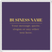 Donker Paarse & Gouden Bedrijfsnaam of Groet Sticker (Voorkant)