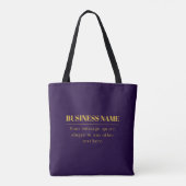 Donker Paarse & Gouden Bedrijfsnaam of Groet Tote Bag (Achterkant)