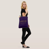 Donker Paarse & Gouden Bedrijfsnaam of Groet Tote Bag (Op model)