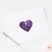 Donker Paarse Gouden Frame Logo en Monogram Bedank Hart Sticker (Envelop)