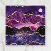 Donker Paarse gouden pailletten Agaat Verjaardag D Bedankjes Labels (Achterkant)