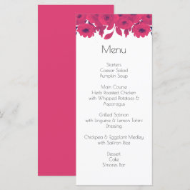 Donker Paarse & Hete Roze Botanische Bruiloft Menu