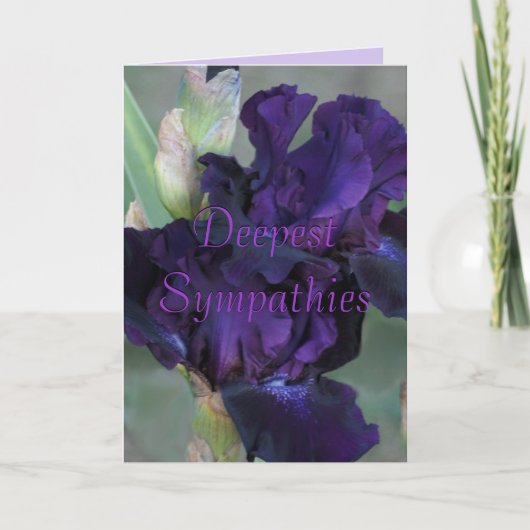 Donker Paarse Iris Sympathy Card- aanpassen Kaart (Voorkant)